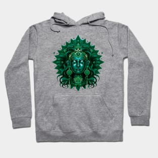 Radiant Goddess Green Tara: Mandalic Portrait of Divine Beauty Hoodie